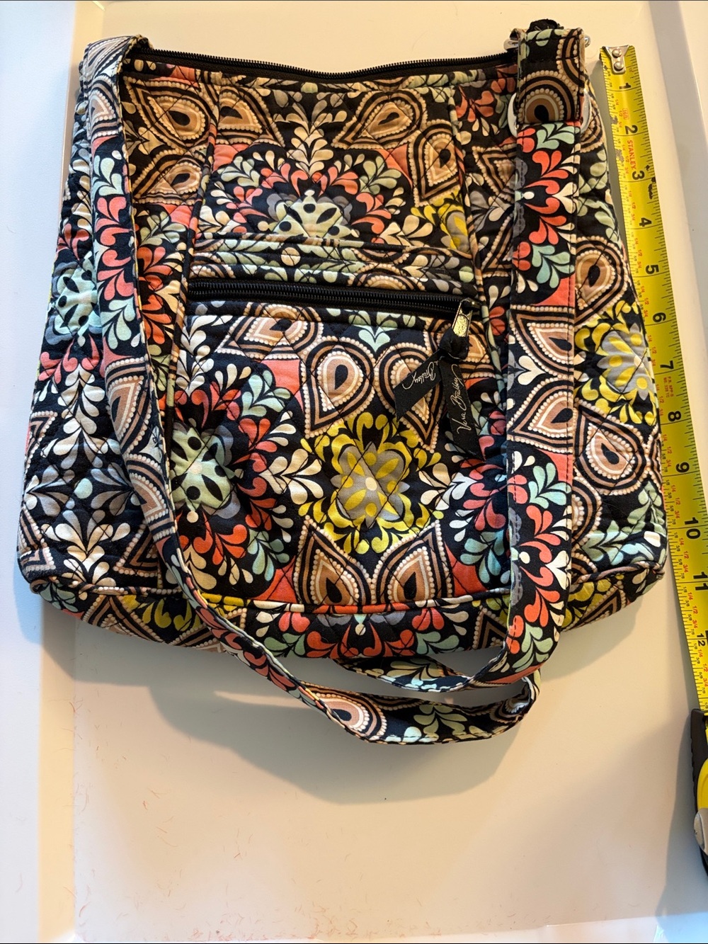Vera Bradley Black Floral Medallion Quilted Shoulder Bag